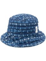 Thom Browne tweed denim bucket hat - Bleu