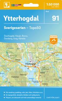 Topografische kaart - Wandelkaart 91 Sverigeserien Ytterhogdal | Norstedts