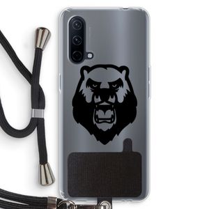 Angry Bear (black): OnePlus Nord CE 5G Transparant Hoesje met koord