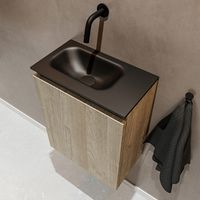 Mondiaz Ture 40cm toiletmeubel light brown grey met wastafel urban links geen kraangat