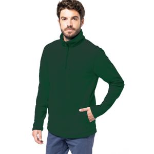 Fleece trui - donkergroen - warme sweater - voor heren - polyester