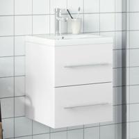 Wastafelkast met ingebouwde wasbak wit