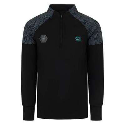 Cruyff Icon Trainingstrui 1/4-Zip Kids Zwart Turquoise