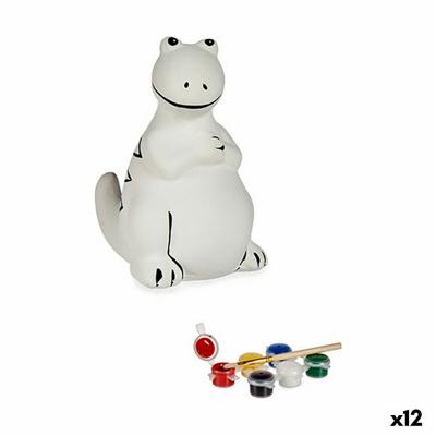 Spaarpot die je kunt verven Dinosaurus 8,5 x 13,2 x 11 cm Keramisch (12 Stuks)