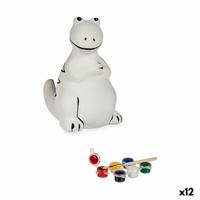 Spaarpot die je kunt verven Dinosaurus 8,5 x 13,2 x 11 cm Keramisch (12 Stuks)