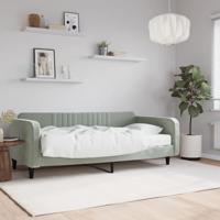 Slaapbank met matras 100x200 cm fluweel lichtgrijs