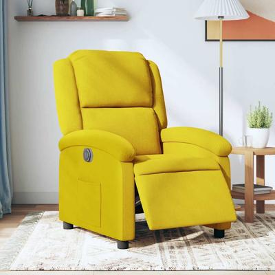 Fauteuil verstelbaar elektrisch stof geel