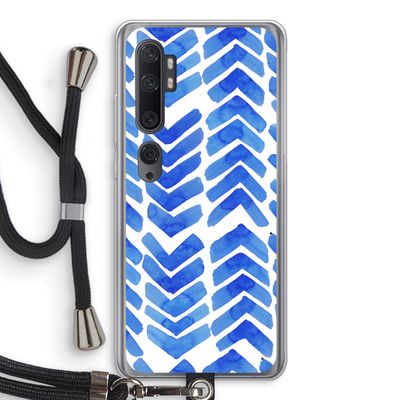 Blauwe pijlen: Xiaomi Mi Note 10 Transparant Hoesje met koord