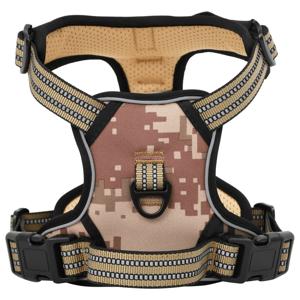 VidaXL Hondentuigje met riem en halsband verstelbaar l camouflagebruin
