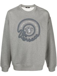 Versace sweat à motif Medusa brodé - Gris