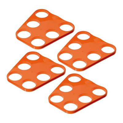 Bierglazen Dienblad - 4x - 6 glazen - oranje - bekerhouder - EK/ WK supporter - kunststof