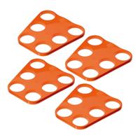 Bierglazen Dienblad - 4x - 6 glazen - oranje - bekerhouder - EK/ WK supporter - kunststof