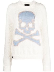 Philipp Plein pull Skull Bones en maille - Tons neutres