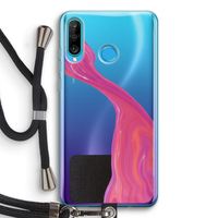 Paarse stroom: Huawei P30 Lite Transparant Hoesje met koord