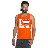 I love Maxima mouwloos shirt oranje heren 2XL  -