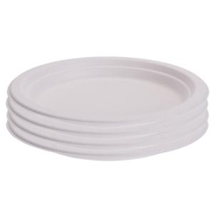 Bio afbreekbare gerecyclede feestbordjes - D17 cm - 40x stuks - Milieuvriendelijk - wegwerp