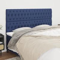 Hoofdborden 4 st 90x7x78/88 cm stof blauw