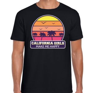 California girls zomer t-shirt / shirt California girls make me happy zwart voor heren