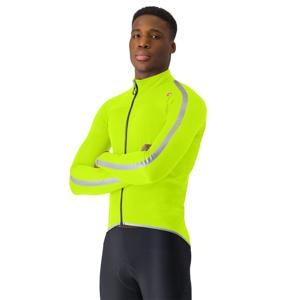 Castelli Ultra rain cape lange mouw electric lime/silver reflex L