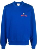 Lacoste x Netflix sweat en coton à logo imprimé - Bleu