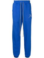 RHUDE pantalon de jogging Terry à logo brodé - Bleu