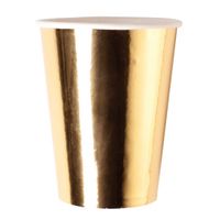 8x stuks Metallic gouden verjaardag party bekertjes 250 ML