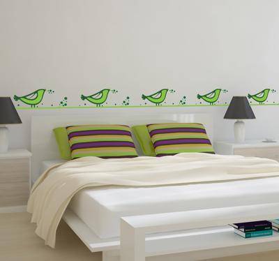 Muursticker groene vogels