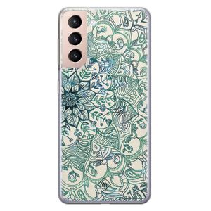 Samsung Galaxy S21 siliconen hoesje - Mandala blauw