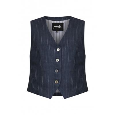 Poools - Blauw | Dames | Gilet | Blauw | 44 | regular | Kamst mode