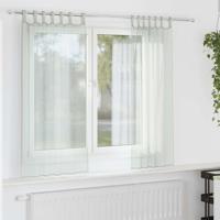 Gordijnen voile met roedezakken 2 st lichtgrijs