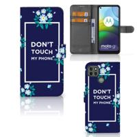 Motorola Moto G9 Power Portemonnee Hoesje Flowers Blue DTMP
