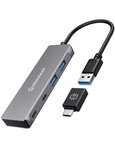 GRAUGEAR G-HUB2A2C-AC interface hub USB 3.2 Gen 1 (3.1 Gen 1) Type-A + Type-C 5000 Mbit/s Zilver