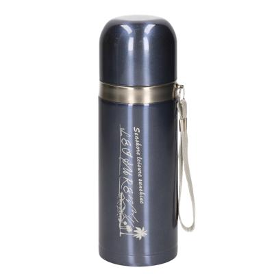 Thermosfles Leisure - RVS - isoleerfles - blauw - 350 ml - Thermoflessen - met draaglus