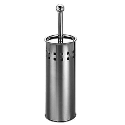 Toiletborstel met houder - RVS - 38 cm - WC borstels - zilverkleurig
