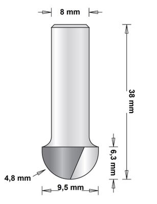 8 MM HOLPROFIELFREES 9.5X38X4.8