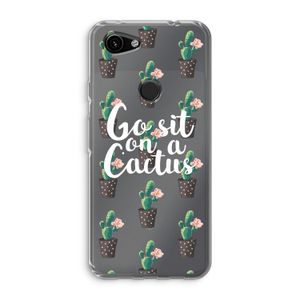 Cactus quote: Google Pixel 3a Transparant Hoesje