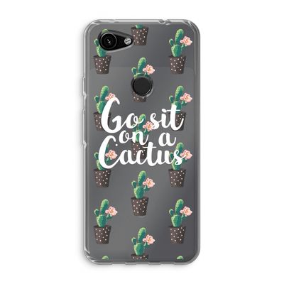 Cactus quote: Google Pixel 3a Transparant Hoesje