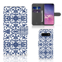 Samsung Galaxy S10 Plus Hoesje Flower Blue - thumbnail