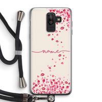Hartjes en kusjes: Samsung Galaxy J8 (2018) Transparant Hoesje met koord