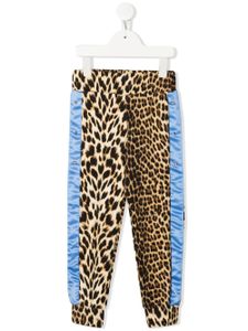 Roberto Cavalli Junior legging imprimé à rayures latérales - Marron