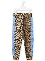 Roberto Cavalli Junior legging imprimé à rayures latérales - Marron - thumbnail