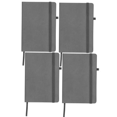 Notitieboekje / opschrijfboekje A5 - 4x - grijs - 15 x 21 cm - harde kaft