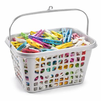 Plasticforte Knijpermandje - zilver - kunststof - wasknijpertasje/knijperzak Plasticforte Knijpermandje - zilver - kunststof - wasknijpertasje/knijperzak