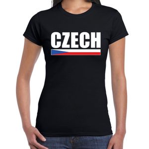 Czech / Tsjechie supporter t-shirt zwart voor dames