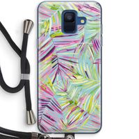 Tropical Palms Blue: Samsung Galaxy A6 (2018) Transparant Hoesje met koord
