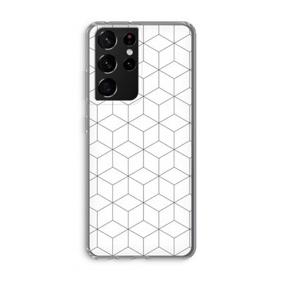 Zwart-witte kubussen: Samsung Galaxy S21 Ultra Transparant Hoesje