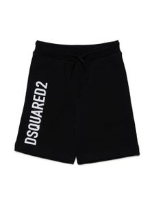 DSQUARED2 KIDS short en coton à logo imprimé - Noir