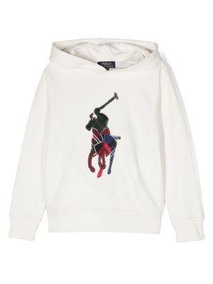 POLO RALPH LAUREN KIDS hoodie en coton mélangé à logo - Blanc