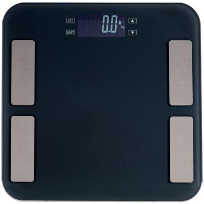 Metalen personen weegschaal - zwart - 30 x 30 cm - Digitaal