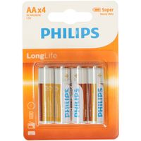 Set van 4 voordelige Philips AA batterijen   -